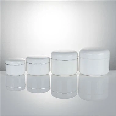 Kotak Plastik Penjagaan Kulit Krim Bulat Putih